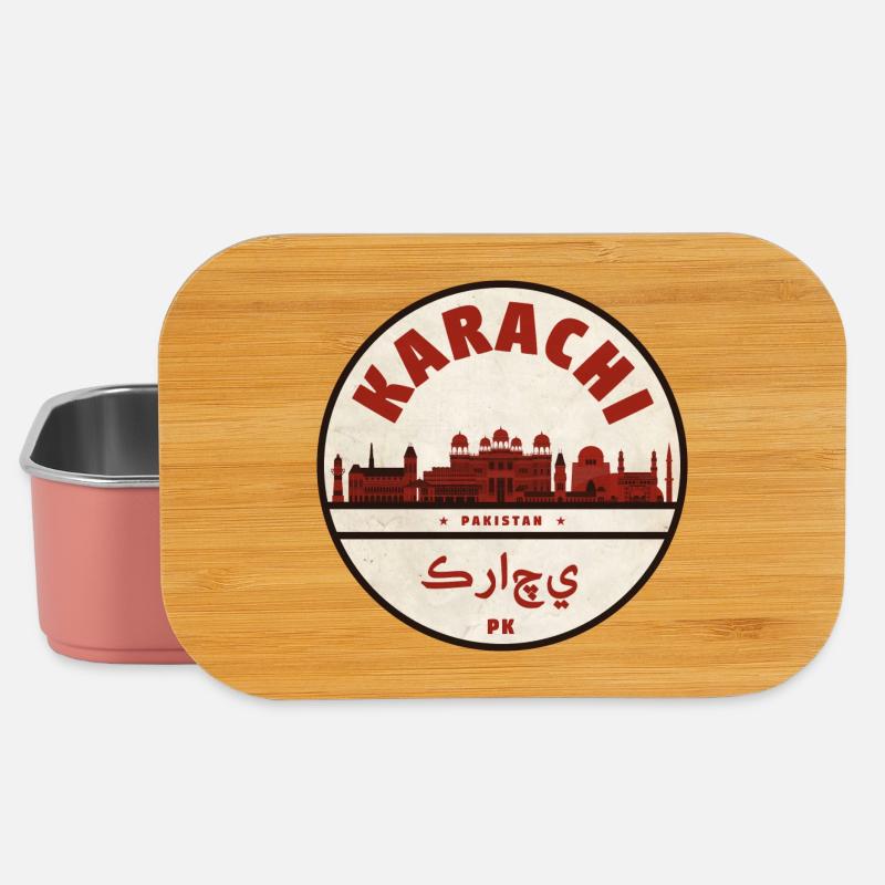Emblème de la silhouette de Karachi Pakistan - Boîte à goûter - rose clair