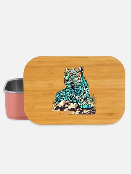 Leopard auf Lauer - Lunch Box - Hellrosa