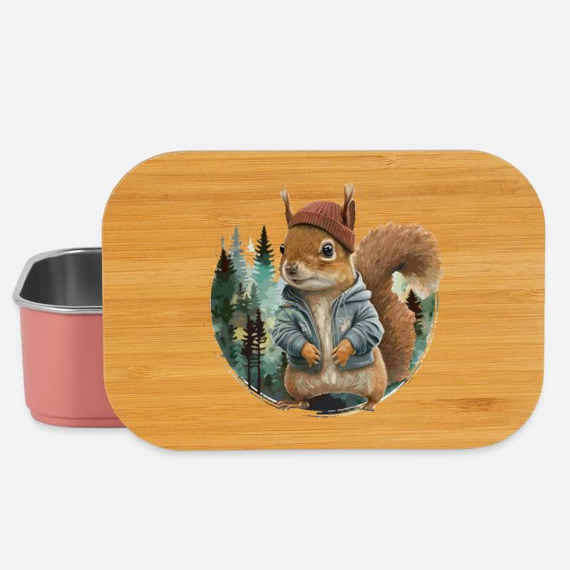 Niedliches Eichhörnchen - Lunch Box - Hellrosa