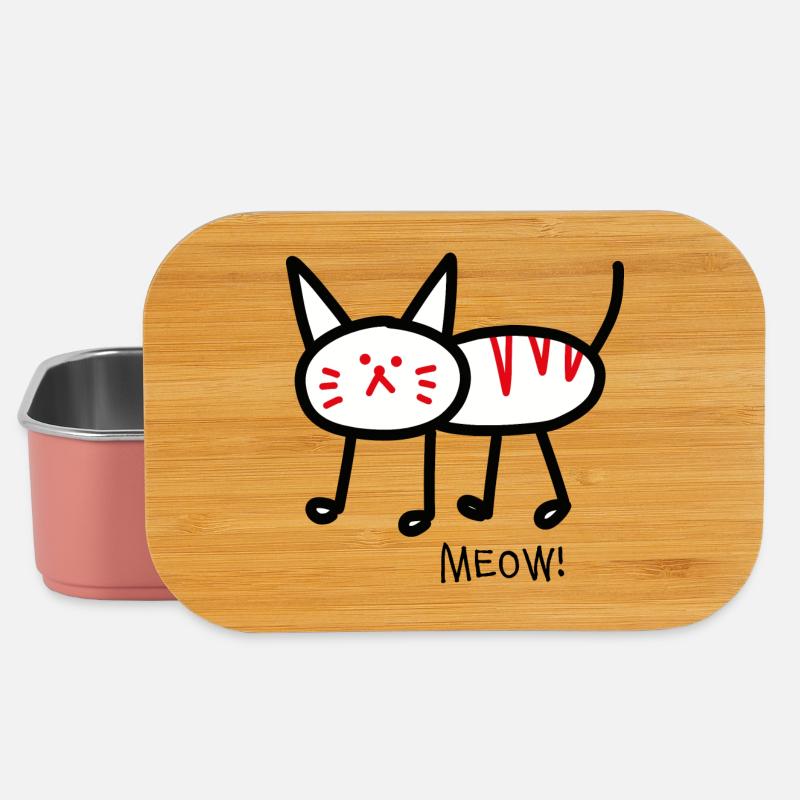 Meow! white - Lunch Box - light pink