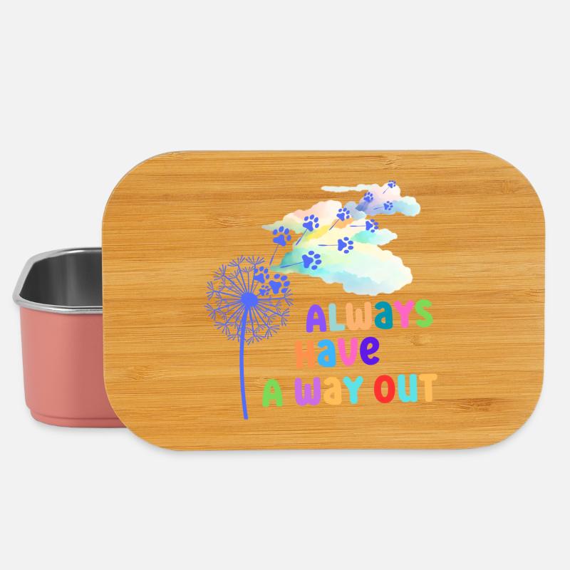 Bunte Grafiken mit Slogan - Lunch Box - Hellrosa