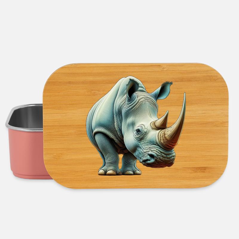 Rhinocéros - Boîte à goûter - rose clair