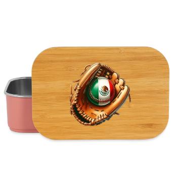 Mexico flag baseball design - Lunch Box - light pink - Front