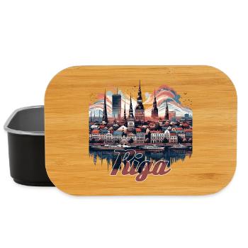 Riga Hauptstadt Lettland Baltikum Geschenk - Lunch Box - Schwarz - Vorne