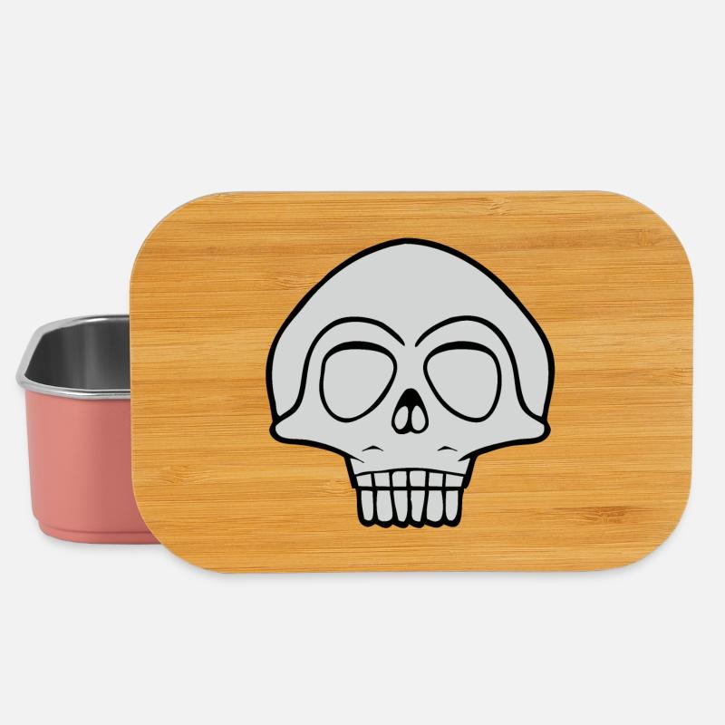 Graues Schädel Design - Lunch Box - Hellrosa