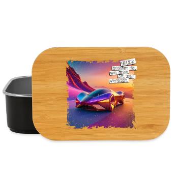 POSTER Lucky Saying | futuristic car - Lunch Box - black - Front
