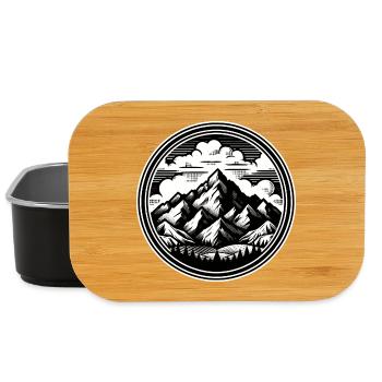 High mountains in the background, surrounded by clouds - Lunch Box - black - Front