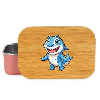 requin mignon personnage de dessin animé Kawaii Clipart - Boîte à goûter - rose clair - Devant