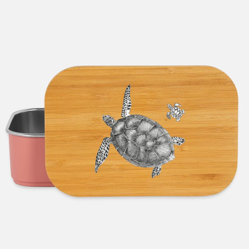 Seaturtle Poster - Lunch Box - light pink
