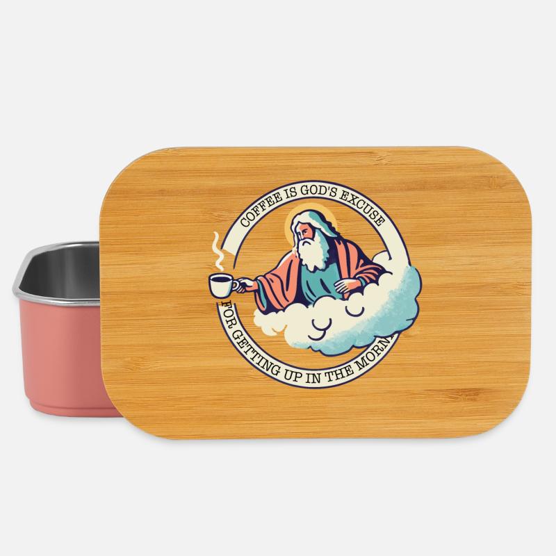 COFFEE IS GOD'S EXCUSE FOR GETTING UP - Lunch Box - light pink