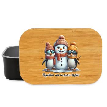 Snow-tastic Freundschaft: Pinguine & Schneemann - Lunch Box - Schwarz - Vorne