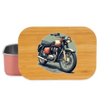 Illustration de moto vintage - Boîte à goûter - rose clair - Devant