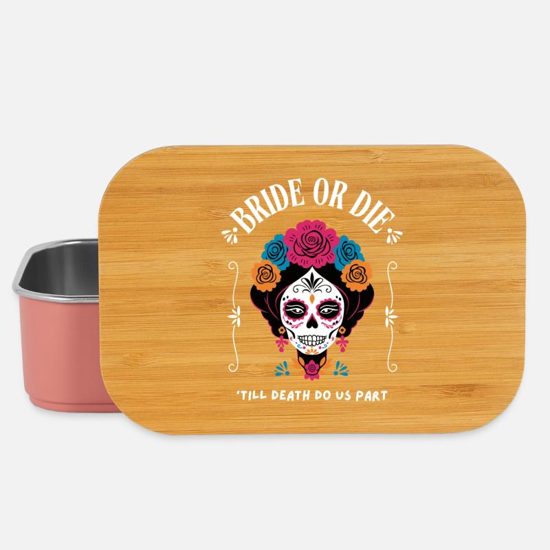 Bride or Die – Totenkopf-Design - Lunch Box - Hellrosa