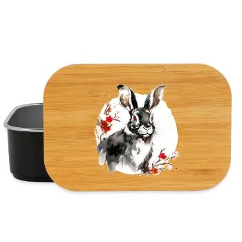 signe du zodiaque chinois Lapin - Boîte à goûter - noir - Devant