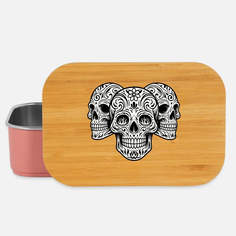 Ornamental three-part skulls - Lunch Box - light pink
