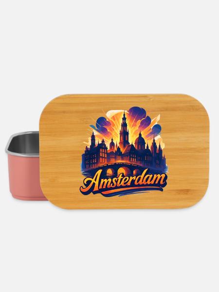 Amsterdam Hauptstadt Niederlande Holland Geschenk - Lunch Box - Hellrosa