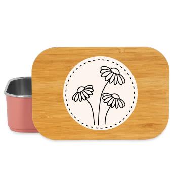 Daisy Line Art – Floral Motif Circle - Lunch Box - light pink - Front
