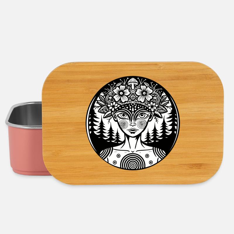 Mystischer Waldgeist Illustration - Lunch Box - Hellrosa