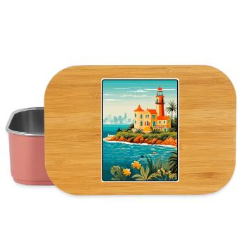 Cascais Portugal Vintage Travel Poster Cityscape - Lunch Box - light pink - Front