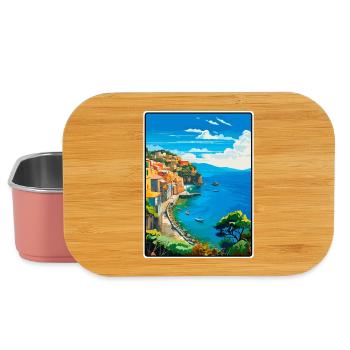 Sorrento, Italie, affiche de voyage vintage Cityscape WPA - Boîte à goûter - rose clair - Devant