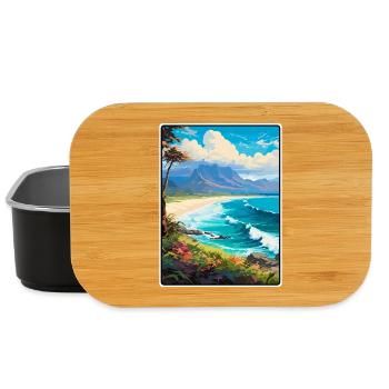 Cameo Island Griechenland Reiseplakat Cityscape WPA - Lunch Box - Schwarz - Vorne