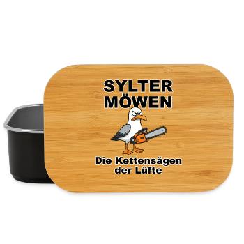 Sylt Seagulls: Design by Dekoinsel Sylt - Lunch Box - black - Front