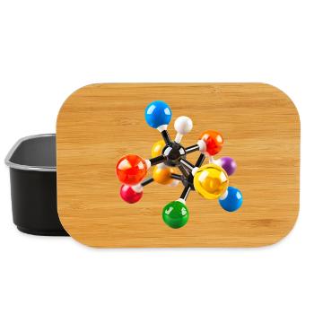 Colorful Molecular Structure Pattern - Lunch Box - black - Front