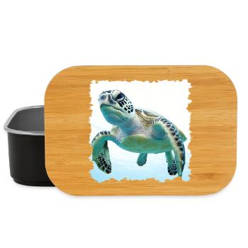 Tortues sous-marines en gros plan - Boîte à goûter - noir - Devant