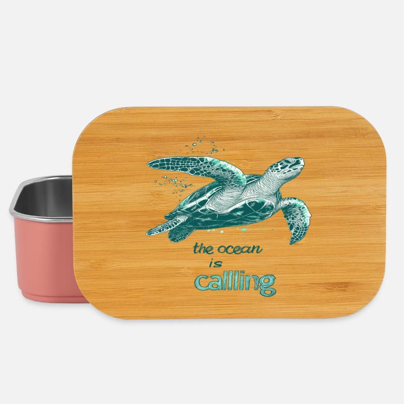 L’appel de l’océan - Tortue marine - Boîte à goûter - rose clair