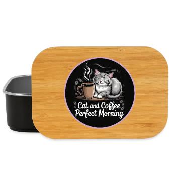 Cat Coffee Morning Magic - Lunch Box - black - Front