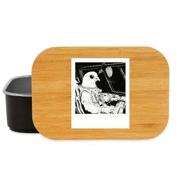 Space pigeon in the astronaut cosmos - Lunch Box - black - Front
