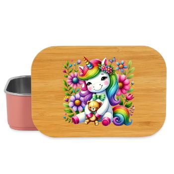 Rainbow Unicorn Floral Dream - Lunch Box - light pink - Front