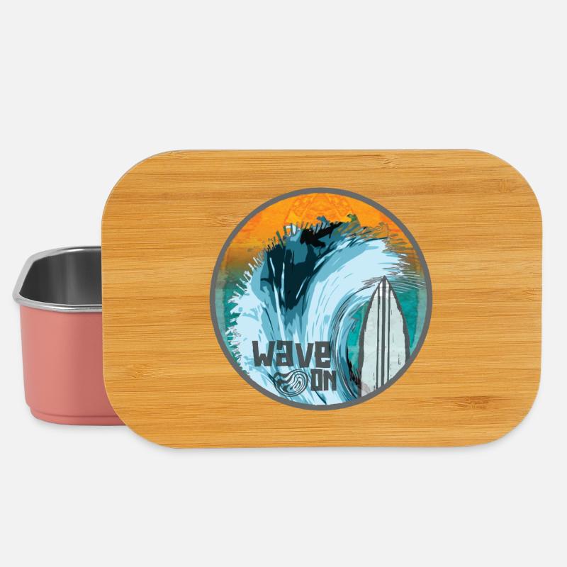 Welle im Surfzauber Patch - Lunch Box - Hellrosa
