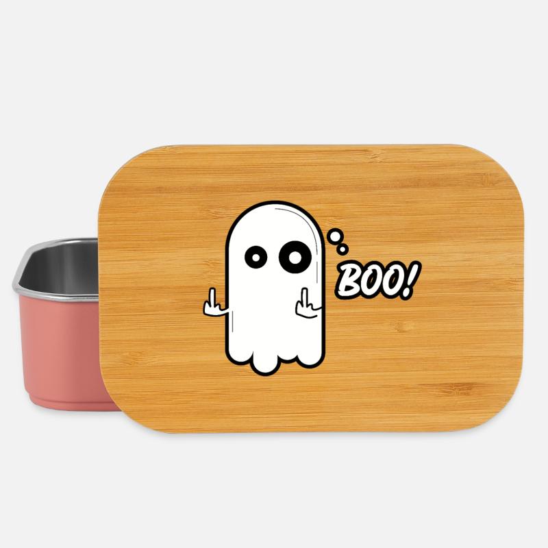 Frecher Geist – Boo! Lustiges Halloween Design - Lunch Box - Hellrosa