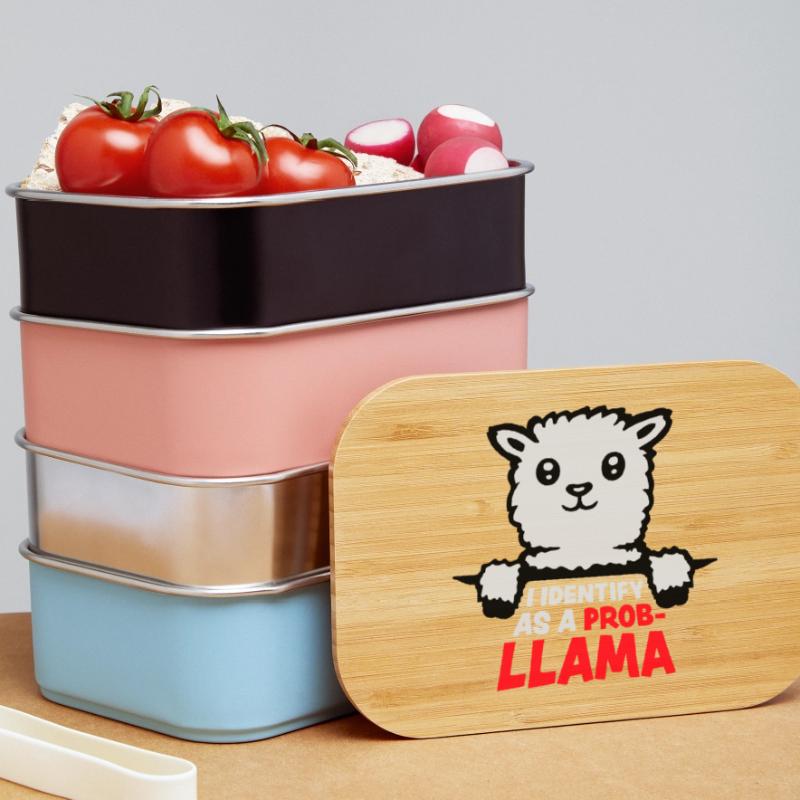 I Identify As A Probllama Cool Lama Problem Spruch Lunch Box