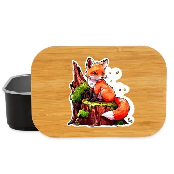 Niedlicher kleiner Fuchs (Comic-Aquarell) - Lunch Box - Schwarz - Vorne