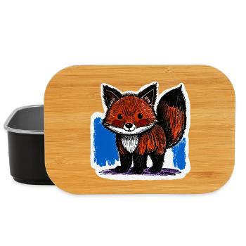 Kleiner Fuchs (Buntstiftzeichnung) - Lunch Box - Schwarz - Vorne
