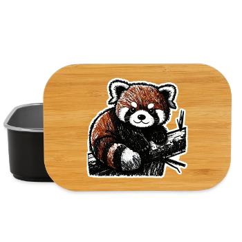 Niedlicher Roter Panda (Kohle/Buntstift) - Lunch Box - Schwarz - Vorne