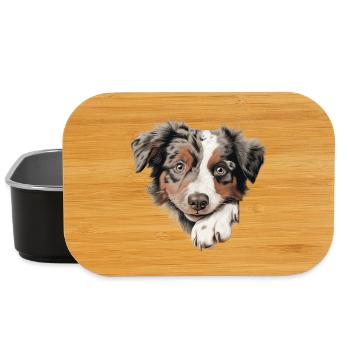 Playful Pooch Portrait - Lunch Box - black - Front