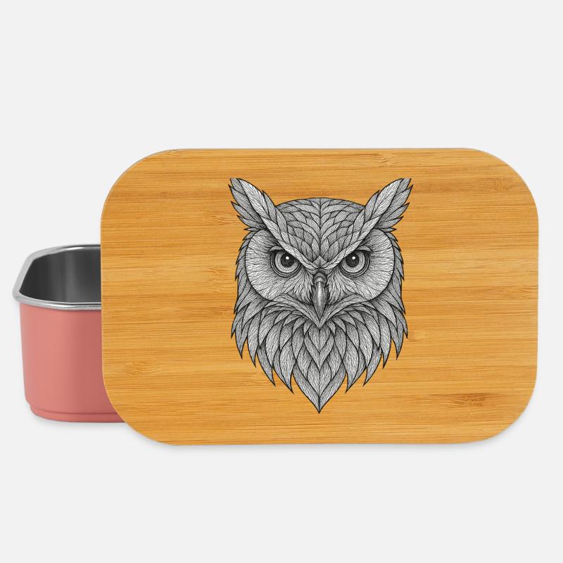 Blattfedern Eulenkopf - Lunch Box - Hellrosa
