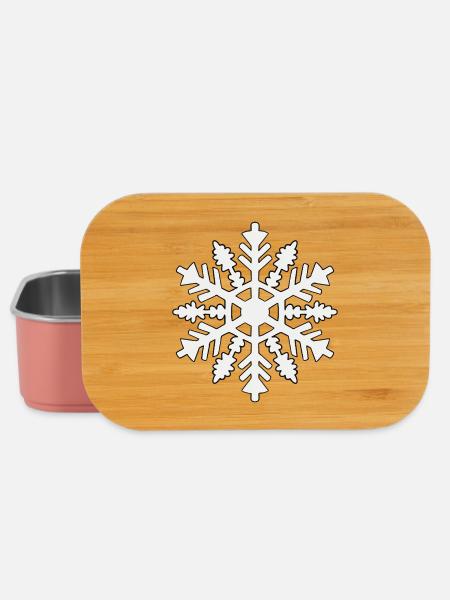 Schneeflocken-Silhouette - Lunch Box - Hellrosa