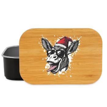 Donkey Christmas Funny - Lunch Box - black - Front