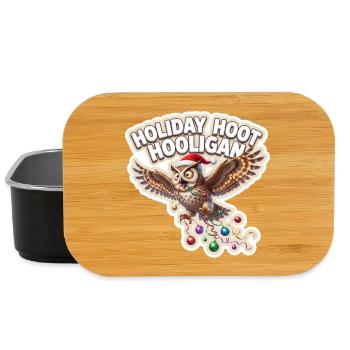 Christmas Owl Celebration - Lunch Box - black - Front