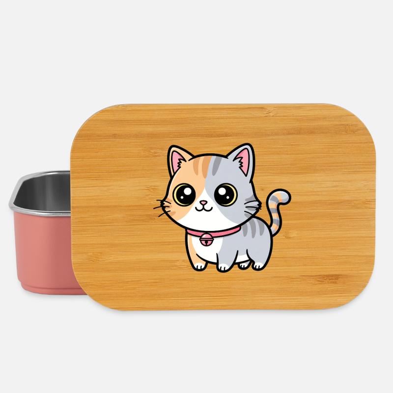 Calico-Kätzchenhalsband-Anhänger - Lunch Box - Hellrosa
