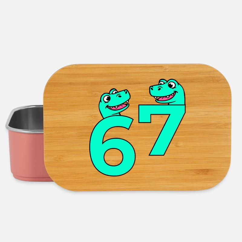Nummer sieben sechs 67 Tiere - Lunch Box - Hellrosa