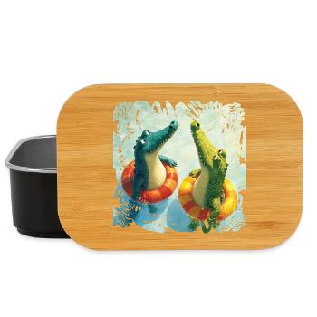 Krokodile im Wasserspaß Duo - Lunch Box - Schwarz - Vorne