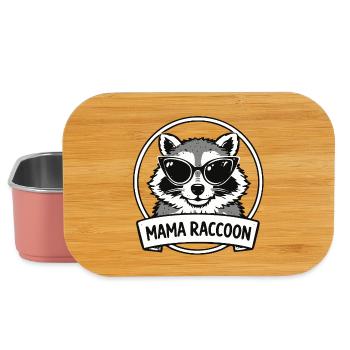 Mama Waschbär mit Sonnenbrillen Logo - Lunch Box - Hellrosa - Vorne