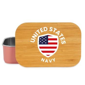 Marine du Drapeau des États-Unis avec Bouclier - Boîte à goûter - rose clair - Devant