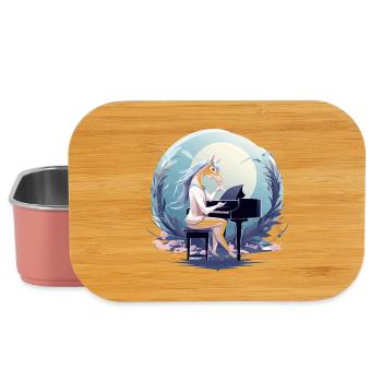 Moonlight unicorn at the piano - Lunch Box - light pink - Front