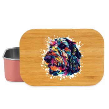 Colorful Dog Portrait with Paint Splashes - Lunch Box - light pink - Front